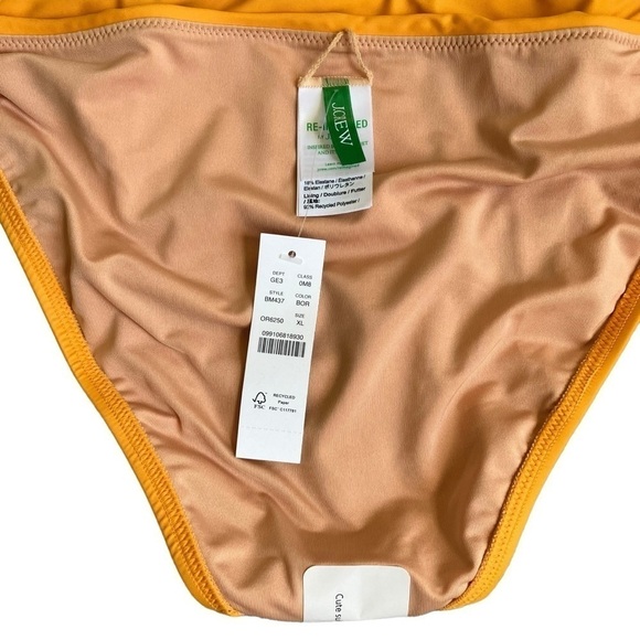 NWT J. Crew Scrunchie Strap Full-coverage Bikini Bottom Dark Yellow Sz XL - Picture 8 of 12